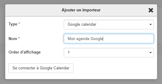 Ajout d'un calendrier