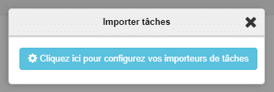 Bouton import lors d'une première configuration